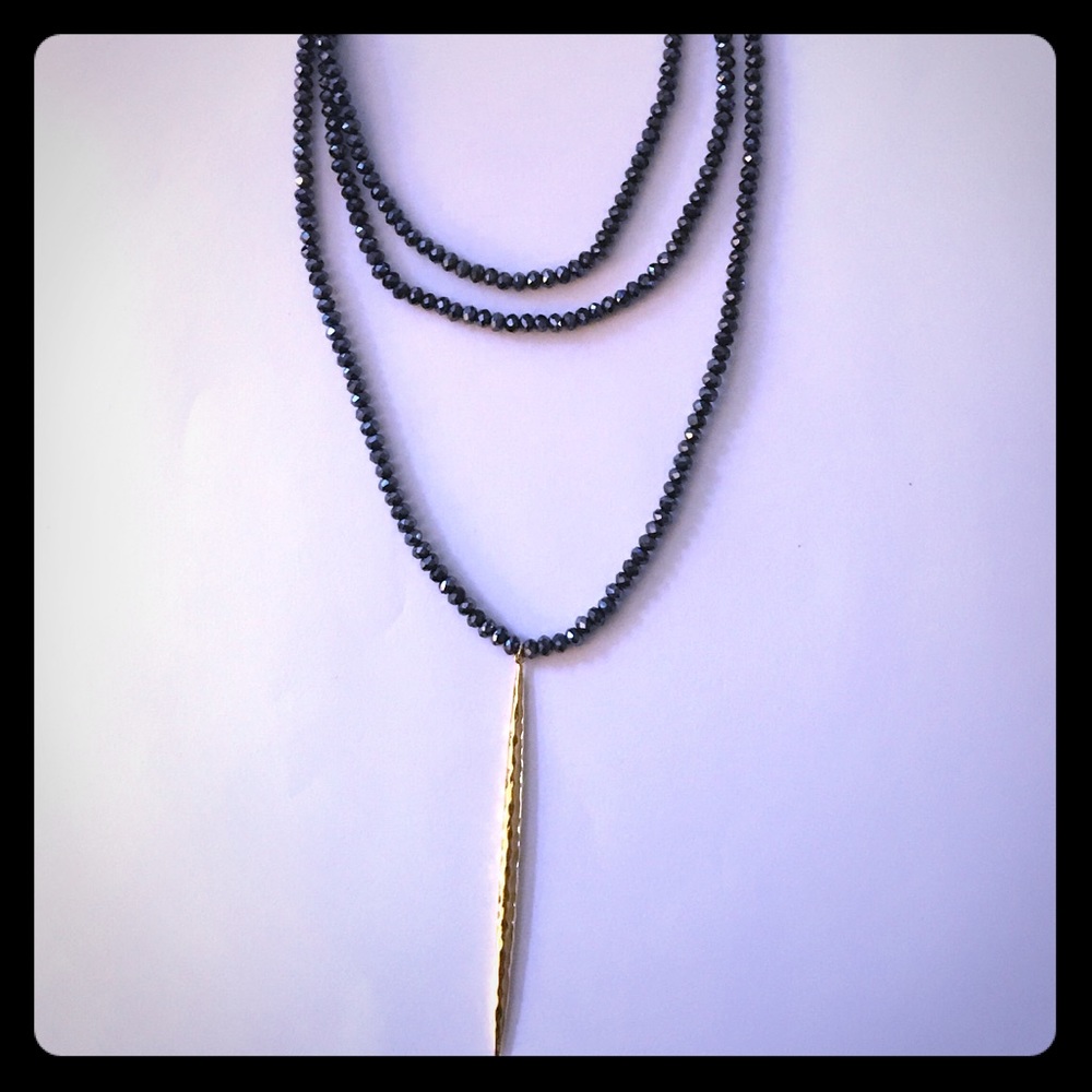 GORJANA - Lapis Necklace w/ 18K gold plated bar